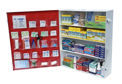 Rapid Care First Aid 865-15-1F 4 Shelf All Purpose Extra Wide best Cabinet / Trauma Center, ANSI 2015 Class B+, Wall Mountable, 1,063 Pieces