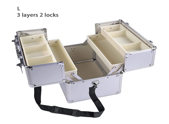  Medicine Cabinet Lockable Medication Box Organizer Emergency Medicine Storage Box Aluminum Medical Box (L)