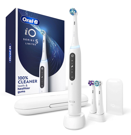 Oral-B iO Series 5 Limited Electric Toothbrush with (3) Brush Head, Rechargeable, White
