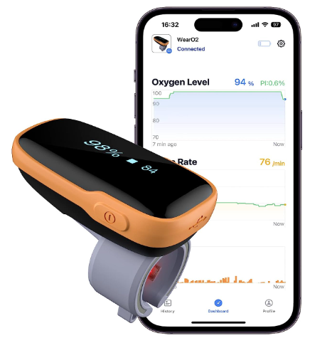 Vibeat WearO2 best Pulse Oximeter in the market with Bluetooth 