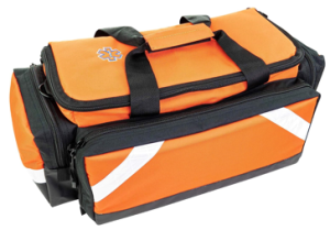 LINE2design Empty Medical Elite Trauma Bag - First Responder Carrier Bag for EMT, Paramedic, Emergency and Medical Supplies Kit - Heavy-Duty Zippered Pockets Portable EMS Home Health Aides – Orange