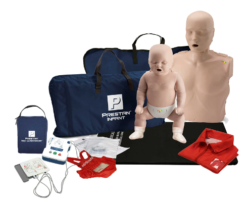1) PRESTAN Adult and Infant CPR Manikin Kit with Feedback, Prestan UltraTrainer, and MCR Accessories