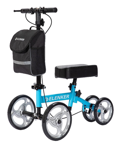 ELENKER Steerable Knee Walker with 10" Front Wheels Deluxe Medical Scooter for Foot Injuries 