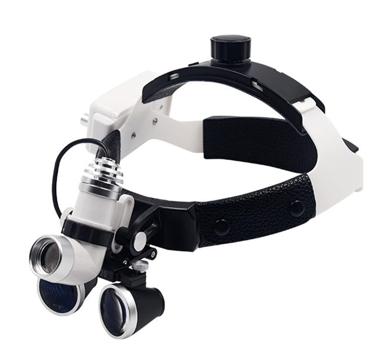 5W Dental Surgical Loupes with LED Headlight, Working Distance 280-380mm Brightness Spot Adjustable ,2.5X