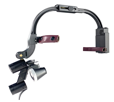 Binocular Loupes Glasses Headband Magnifier with LED Light 2.5X/3.5 Surgical Headlight Lab Equipment(Size:2.5)