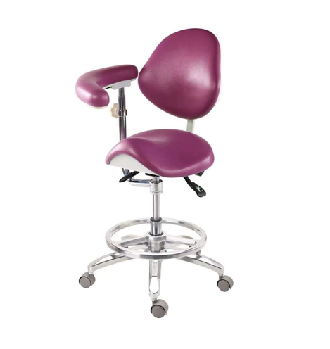 Best Dental Doctor Stools-BoNew Dental Deluxe Mobile Saddle Chair PU Leather