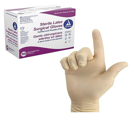 Dynarex Sterile Disposable Latex Surgical Gloves