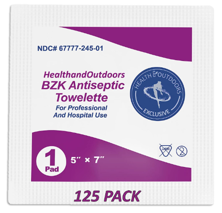 BZK Antiseptic Moist Towelettes - 5" x 7" Wipe