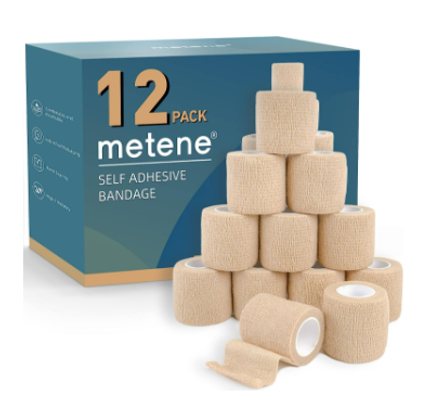 Metene Self Adhesive Bandage Wrap 12 Pack - 2 Inches X 5 Yards