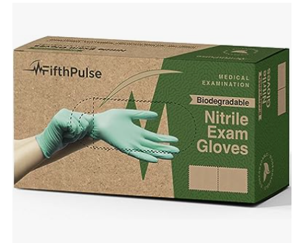FifthPulse Biodegradable Disposable Nitrile Gloves - 150 Count, Green