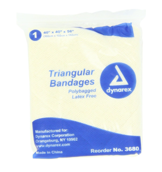 Dynarex 12 Triangular Bandage 40x40x56, 12 Count