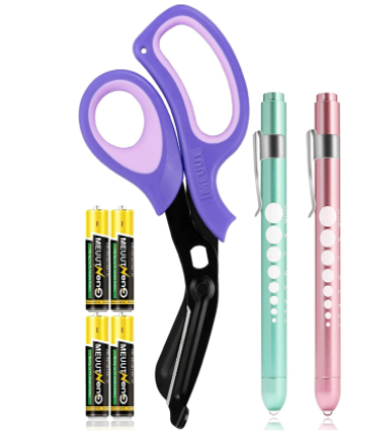 MEUUT 3 Pack Penlight & Medical Scissors