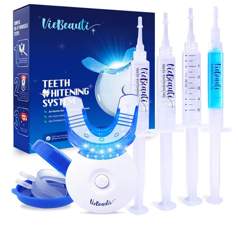 VieBeauti Teeth Whitening Kit With  5X LED Light Tooth Whitener