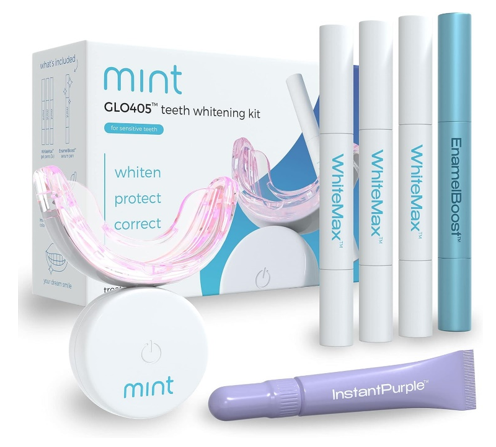 Mint GLO405 Teeth Whitening Kit with Wireless Red and Violet LED Light
