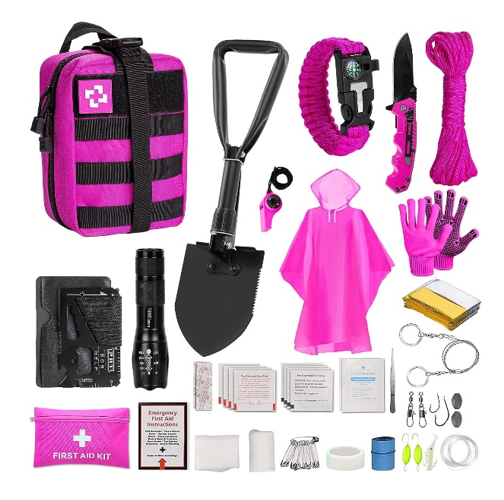 ThinkLearn Pink First Aid Kit With Camping Gear 