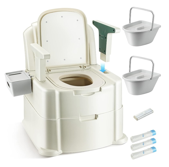 Hybodies Portable Commode Chair for Elderly and Disabled