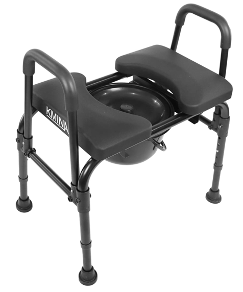 KMINA Portable Commodes for Seniors with Adjustable Seat 