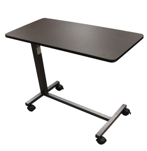 Drive Medical 13067 Adjustable Non Tilt Top Overbed Table With Wheels
