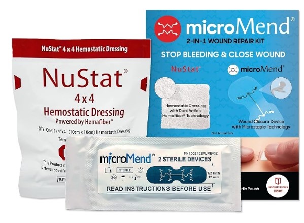 MicroMend 2-in-1 Wound Repair Kit with NuStat Hemostatic Dressing 