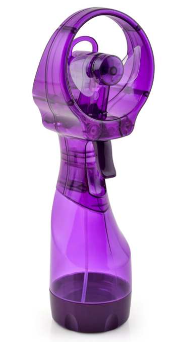 O2COOL Deluxe Handheld Battery Powered Water Misting Fan (Purple)