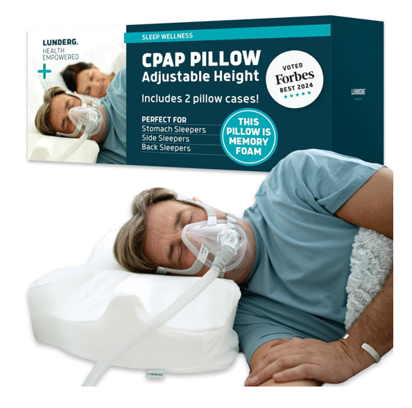 Lunderg CPAP Medium-Firm Memory Foam Adjustable Pillow