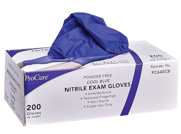 ProCure [200 Count] Disposable Nitrile Gloves - Latex Free, Powder Free Medical Exam Gloves