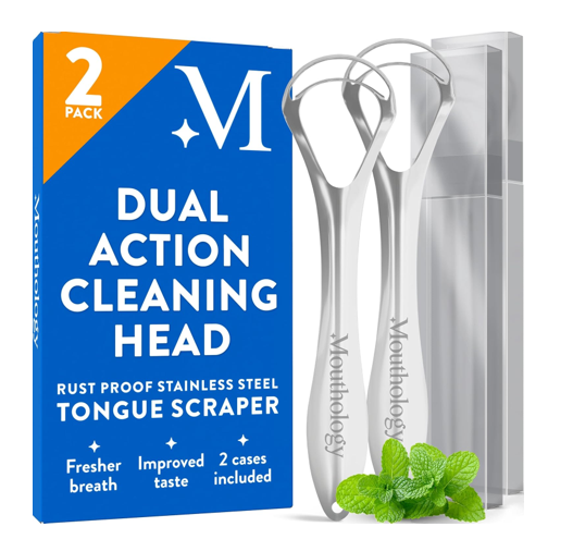 Mouthology Tongue Scraper for Adults (2 Pack)