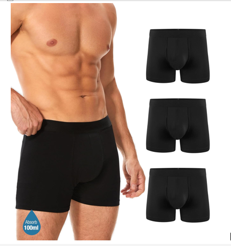 Men's Incontinence Washable Reusable Cotton Boxer Brief