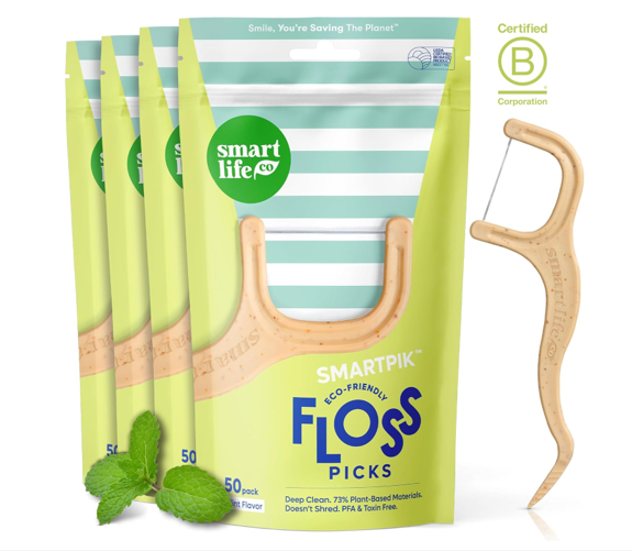 SmartLifeco Eco-Friendly Dental Floss Picks 