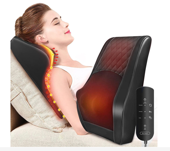 Boriwat Back Massager with Heat, 3D Kneading Massage Pillow