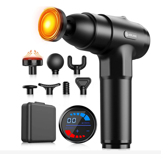 AERLANG Massage Gun with Heat Deep Tissue Back Massager for Pain Relief