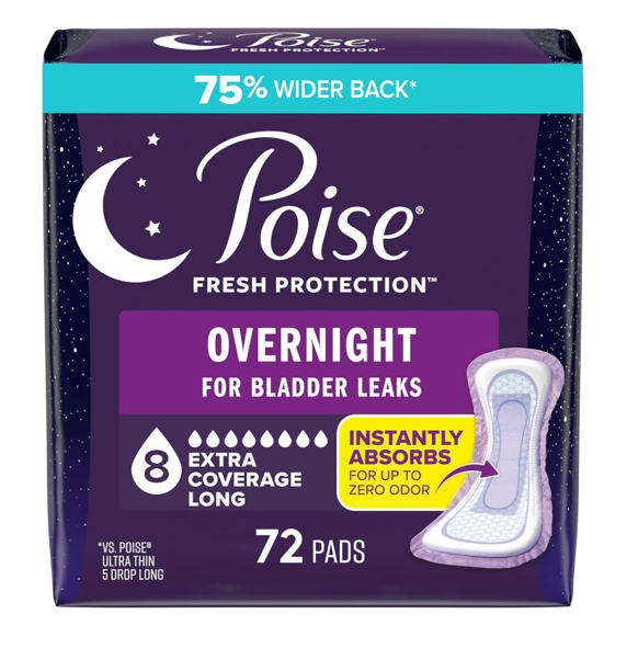 Poise Overnight Incontinence & Postpartum Pads for Bladder Leaks