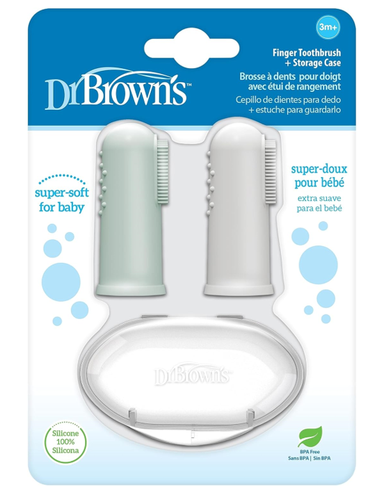 Dr. Brown's 100% Silicone Baby Finger Toothbrush and Toothpaste Set