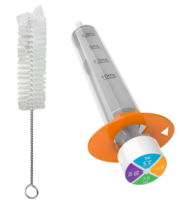 EZY DOSE Kids Baby Oral Syringe & Dispenser with Cleaning Brush