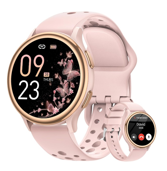 Fitness Watches for Women Android Samsung iPhone Compatible(Pink Smart Watch)