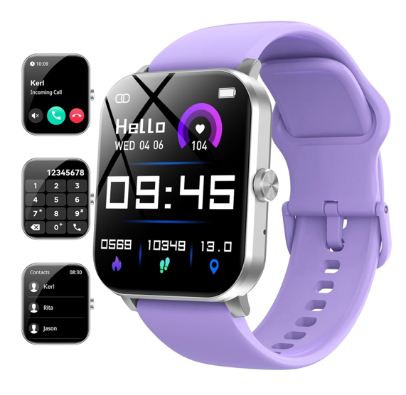 Smart Watch for Men Women (1.85" HD, 112 Sports Modes, Purple)